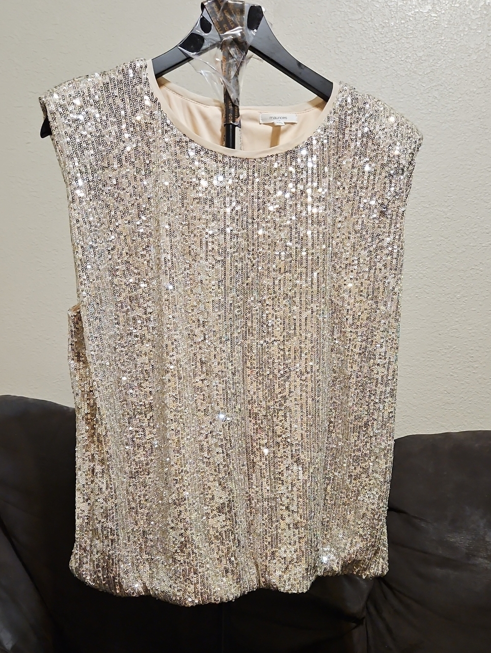 Maurices Silver Sequin Sleeveless Blouse